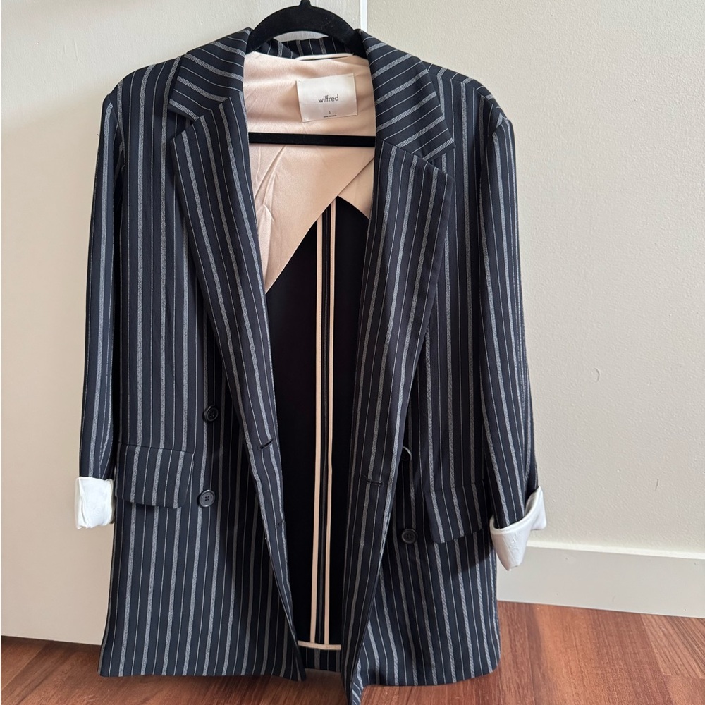 Aritzia Black and White Striped Jacket